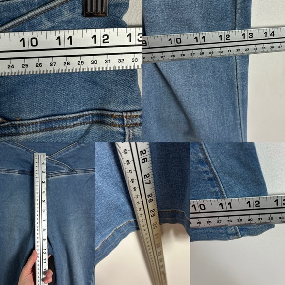 Free People Venice Beach Flare Jeans Blue Stretch Denim Womens Size 24 Bohemian - Picture 11 of 15